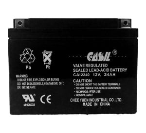 Casil 12v 24Ah Sealed Lead Acid Battery - Flame Retardant (CA12240-V0)