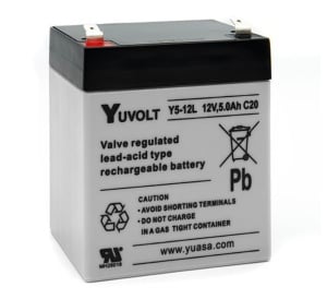 Yuasa Yuvolt 12v 5Ah Sealed Lead Acid Battery (Y5-12)